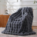 BENVWE Faux Fur Throw Blanket for Couch - Thickened Fluffy Soft Bubble Blanket for Living Room Home Decor - Fathers Day Birthday Gifts for Women Men, Grey, 50" x 60", 1300GSM by CozyNest Decor