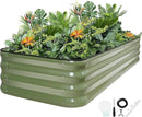 5-in-1 Adjustable Raised Garden Bed Kit | Galvanized Planter Boxes for Vegetables, Flowers | 12" Tall, Multiple Sizes (8x3x1ft, 9x2x1ft, 10x1x1ft, 6x5x1ft, 7x4x1ft) | Outdoor Metal Raised Bed, Green by GreenHaven Gardens