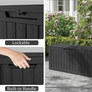 75 Gallon Double-Wall Resin Deck Box - Lockable Waterproof Outdoor Storage Box, 515lbs Capacity & Doubles as Seating for Patio Furniture - Garden Tools, Pool Accessories (Black) by CozyNest Decor