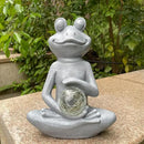 Solar Frog Garden Figurines Solar Lights Yoga Frog Statue for Outdoor Garden Patio Yard Frog Decor Gifts for Women Grandma Mother's Day Birthday Gifts by CozyNest Decor