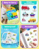 Benresive Reusable Sticker Book for Toddlers 2-4 Years, Fun Travel Stickers for Kids, Waterproof Sticker Books for Toddlers 1-3, Crafts Activities for Todddlers 1-3 2-4 3-5 - Transport by TinyTreasures Baby Boutique