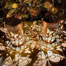Mothers Day Gifts, 4 Packs Solar Lanterns Outdoor Hanging Lantern Lights, 4 Butterflies Hollowed-Out Metal Decor Lantern, Waterproof LED Decorative Garden Light Gifts