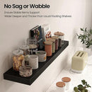 Floating Shelves for Wall, 40" W x 8" D x 1.5" H, Wooden Wall Mounted Display Shelves with Invisible Brackets for Living Room, Bedroom, Bathroom, Kitchen Decor and Storage, Set of 2, Black by CozyNest Decor