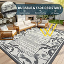 COCOER Outdoor-Rug 6x9 ft Waterproof Reversible Outdoor Plastic Straw Rug RV Indoor Outdoor Carpet Quick Dry Patio Rug Camping Mat for Balcony Backyard Picnic Beach-Grey&Beige by CozyNest Decor
