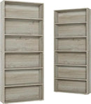 IRONCK Bookshelves and Bookcases Set of 2 Floor Standing 6 Tiers Display Storage Shelves 70 in Tall Bookcase Home Decor Furniture for Home Office, Living Room, Bed Room by CozyNest Decor
