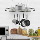 Sorbus® Pot and Pan Rack for Ceiling with Hooks — Decorative Oval Mounted Storage Rack — Multi-Purpose Organizer for Home, Restaurant, Kitchen Cookware, Utensils, Books, Household (Hanging Chrome) by CozyNest Decor