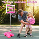 Kids Basketball Hoop with Stand, Adjustable Height 3.5FT-6.2FT Toddler Basketball Hoop, Basketball Goal Outdoor Indoor Toys for Girls Age 3 4 5 6 7 8 Years Old Gifts(Pink) by TinyTreasures Baby Boutique
