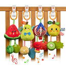 TUMAMA Hanging Toys for Baby Gym, 4 Pack Fruit Crib Stroller Baby Gym Mobile Plush Toys with Teether, Hanging Rattle Toys, Car Seat Toys for Babies 0-6 Months Boy by TinyTreasures Baby Boutique