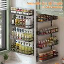 X-cosrack 8-Tier Adjustable Spice Rack – Wall-Mounted Space-Saving Organizer with Mixed Baskets, Large-Capacity Seasoning Holder for Kitchen & Pantry (Black) by CozyNest Decor