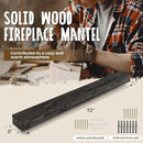 72x8x5 Fireplace Mantel - Handcrafted Hollow Rustic Solid Wood Wall Mounted Floating Shelf with Invisible Heavy Duty Wood Bracket (Weathered Black) by CozyNest Decor