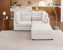Oversized Modular Sofa, Extra Deep Cloud Chenille Sectional Couch with Ottoman Chaise, Fluffy Chenille Loveseat L Sofa for Living Room, Villa (Loveseat+Ottoman, Chenille White) by CozyNest Decor