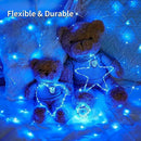 JMEXSUSS 2 Pack Blue Solar String Lights Outdoor Waterproof, Each 33ft 100 LED Solar Fairy Lights, 8 Modes Copper Wire Mini Christmas Light for Outside Patio Garden Tree Christmas Decorations by GreenHaven Gardens