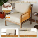 Giantex Mid Century Modern Accent Chair, Wooden Arm Chair w/Solid Wood Frame, Removable Seat Cushion & Pillow, Vintage Comfy Reading Chair for Living Room, Bedroom, Study by CozyNest Decor
