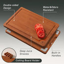 3 Packs Bamboo Cutting Board Set with Non Slip Feet Holder and Over Sink Nice Solid Thick Wood Juice Groove Chopping Board Extra Large Big Small Best Hardwood Kitchen Organic Vegetable Meat BBQ Kit by CozyNest Decor