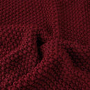 Longhui bedding Chunky Cable Knit Throw Blanket Lightweight Burgundy 100% Organic Cotton Blanket for Sofa Couch Bed Baby Nursery, Rustic Shabby Chic Modern Farmhouse, 51” x 63” Give Laundering Bag by CozyNest Decor