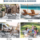 GAOMON Outdoor Rug Waterproof 9x12 Outdoor Plastic Straw Rug for Patio, Reversible Modern Camping Mat with Bag & Stakes, UV Resistant & Easy to Clean Carpet for RV, Deck, Balcony, Grey