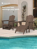 KINGYES Folding Adirondack Ottoman for Adirondack Chair, Brown by GreenHaven Gardens