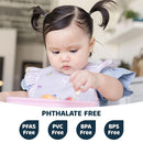 Tiny Twinkle Mess-Proof Baby Bib - Waterproof Bib for Baby Girl - Machine Washable - Adjustable Closure - PVC, BPA, & Phthalate Free - Great for Travel - Baby Food Bibs (3 Pack, Unicorn Set) by TinyTreasures Baby Boutique