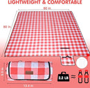 HX&OD Outdoor Picnic Blanket, Extra Large, 80''x80'' Waterproof Foldable Blankets Gingham Picnic Mat for Beach, Camping Grass Lawn Park Accessories Cute Couple Ideas Wedding (Red, 80”x80”) by TinyTreasures Baby Boutique