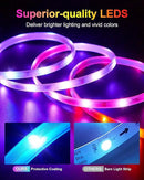 Solar Led Strip Lights Outdoor RGB,16.4FT Music Sync Solar Strip Lights Outdoor Waterproof IP68 with Remote & 8 Lighting Modes,Powered Rope Lights for Yard Trees,Garden,Step,Patio,Fence,Deck by GreenHaven Gardens