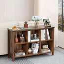 Farmhouse 6 Cube Book Shelf, Wood 3 Tier Storage Organizer Bookshelf, Brown Walnut 47" Horizontal Cubby Bookcase with Legs, Rustic Entryway Book Case, Long Display Cabinet for Bedroom, Office by CozyNest Decor
