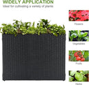 LEWIS&WAYNE Large Rectangular Block Planter Box Handmade Wicker Tall Planters for Outdoor Plants with Removable Liners Modern Planter for Indoor Outdoor Patio Deck - Black, 32''x11''x24'' by CozyNest Decor