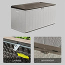 110 Gallon Pro Outdoor Storage Box Waterproof Lockable Deck Box Large, Patio Storage Bin for Pool Accessories Cushion Furniture, Garden Tools, UV-Resistant Outside Delivery, Grayish Brown by GreenHaven Gardens