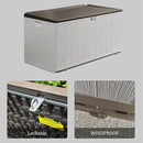 110 Pro Gallon Resin Deck Box, Waterproof Outdoor Storage Bin for Patio, Poolside, and Garden, Lockable & UV-Resistant, Ideal for Small Spaces, Coffee by CozyNest Decor