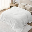Bedsure GentleSoft Fluffy White Blankets Queen Size for Bed, Thick Sherpa Faux Fur Fleece Fuzzy Plush Winter Warm Heavy Soft Queen Blankets, Bedroom Decor White Gifts Cozy Gifts for Women Men, 90x90 by CozyNest Decor