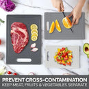 COOK WITH COLOR Non-Slip Cutting Board Set – Kitchen Essentials with Easy Grip Handle for Meat, Veggies, and Fruits, 3 Cutting Boards, Gray by CozyNest Decor