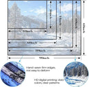 AMM Winter Forest Snow Mountain Tapestry Snowy Pine Tree Woodland Tapestry for Bedroom Aesthetic White Clouds Flowing River Landscape Tapestries Wall Hanging for Living Room Dorm Office 90 x 68 Inch by CozyNest Decor
