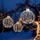 Tangkula Christmas LED Light Balls for Tree (3 Pack), Outside Lighted Sphere with 180 Warm White & 180 Cold White Lights, Holiday Lighted Decorations, Christmas Sphere Balls for Indoor Outdoor Decor by CozyNest Decor