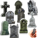Kathfly 9 Pieces Halloween Miniature Tombstones Mini Village Tombstones Halloween Figurines Miniature Spooky Town for DIY Crafts Outdoor Home Garden Decor by GreenHaven Gardens