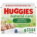 Huggies Natural Care Sensitive Baby Wipes, Unscented, Hypoallergenic, 99% Purified Water, 24 Soft Packs of 56 (1344 Wipes Total) by TinyTreasures Baby Boutique