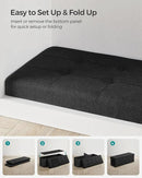 SONGMICS MAZIE Collection - 43 Inches Folding Storage Ottoman Bench, Ottoman Foot Rest, End of Bed Bench, Storage Chest, Load 660 lb, for Living Room, Bedroom, Entryway, Ink Black ULSF077B01 by CozyNest Decor