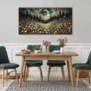 HPINUB Wildflower Moon Pine Tree Framed Canvas Wall Art Set,Nature Forest Wall Decor,Mystical Starry Night Artwork Rustic Mountain Landscape Art Print for Living Room,Bedroom,Office-20 x40 by CozyNest Decor