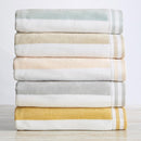 Great Bay Home 100% Cotton Velour 4 Pack Beach Towels 30" x 60" - Light Blue Cabana Stripe Pool Towels - Quick Dry, Large Swim Towels by TinyTreasures Baby Boutique