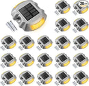 VOLISUN Solar Deck Lights - 20-Pack Led IP67 Waterproof Outdoor Warning Step Lights for Driveway, Sidewalk, Garden Pathway, Yard (Warm White) by CozyNest Decor