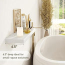 Fun Memories White Floating Shelves Wall Shelf 24 Inch Long, Rustic Bathroom Shelves, Wall Mounted Wood Floating Shelf for Kitchen, Living Room, Bedroom, 24 x 6.7 x 1.4 inch Set of 3 by CozyNest Decor