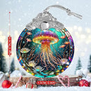 Stained Glass Suncatcher, Jocidea Jellyfish Ornament, Christmas Ornaments, Holidays Ornaments, Christmas Tree Decor, Jellyfish Decor for Home, Jellyfish Gifts by GreenHaven Gardens