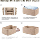 3 Pack Small Storage Baskets for Organizing, Cute Woven Decorative Gift Baskets for Shelves, Mini Closet Organizer Bins with Handles-13''Lx8.66''Wx5.11''H-Brown by CozyNest Decor