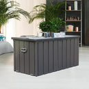 Domi 120 Gallon Deck Box, Patio Storage Box with Resin Lid, Steel Tool Waterproof Outdoor Storage Container for Outside Cushions, Lockable Outdoor Storage Bin for Garden and Pools Tools (Gray) by GreenHaven Gardens
