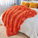 GONAAP Fuzzy Faux Fur Throw Blanket Queen Size Orange Super Soft Cozy Plush Fuzzy Shaggy Blanket for Couch Sofa Bed (Orange, Queen(90"x90")) by CozyNest Decor