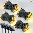 4 Pack 400 LED Solar String Lights for Outside, Solar Christmas Lights Outdoor with 8 Lighting Modes, Waterproof Green Wire Solar Powered Tree Light for Xmas Party Yard Garden Decorations (Warm White) by GreenHaven Gardens