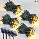 EEW 4-Pack Solar String Lights Outdoor, 400 LED 132FT Solar Christmas Lights with 8 Lighting Modes, Waterproof Green Wire Solar Tree Lights for OutsideXmas Wedding Party Garden Decoration (Warm White) by GreenHaven Gardens