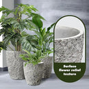 Craft flowerpots 16"+12"+10" Dia Round Concrete Planter Set of 3 Large Outdoor/Indoor Planter Pots Containers with Drainage Holes and Rubber Plug for Home Garden (Grey, Large) by CozyNest Decor