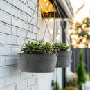 La Jolie Maison Large Hanging Planters - 12 Inch Outdoor Flower Pots, Rock Gray Hanging Garden Planters Set of 2 by CozyNest Decor
