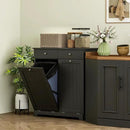 HOMCOM Laundry Hamper Cabinet with 2 Removable Baskets, Tilt Out Laundry Hamper Cabinet with 2 Drawers and 2 Beadboard Doors, Laundry Cabinet Bathroom Storage Cabinet, Black by CozyNest Decor