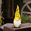 Alpine Corporation 12" H Bee Yourself Indoor/Outdoor Garden Gnome Statue, Yellow/Black by GreenHaven Gardens