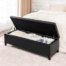 Joveco Storage Ottoman Bench, 51 Inch Leather Tufted Upholstered Bench for End Foot of Bed, Bedroom, Living Room, Black by CozyNest Decor